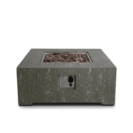 Mesa brasero Estate Square 88 travertino oscuro Happy Cocooning