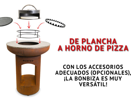 Barbacoa plancha BonBiza abierta negra BonFeu