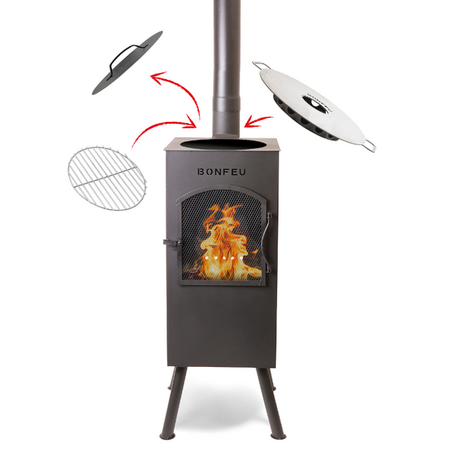 Chimenea de jardín BonCarré negra BonFeu