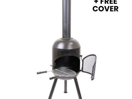 Chimenea de jardín BonSolo negra BonFeu