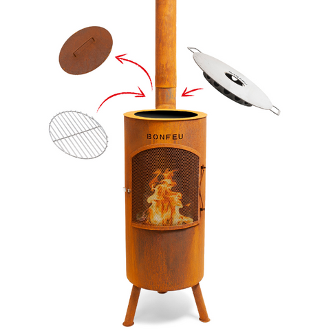 Chimenea de jardín BonTino LP corten BonFeu