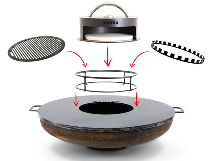 Pebetero de leña BonBowl 100 cm acero corten BonFeu