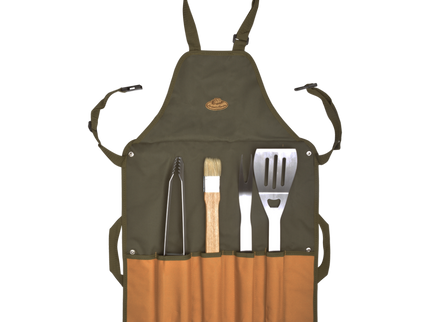 Delantal de barbacoa con 4 piezas de utensilios Esschert Design