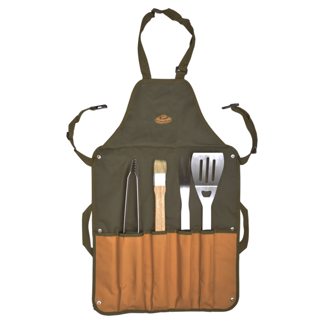 Delantal de barbacoa con 4 piezas de utensilios Esschert Design