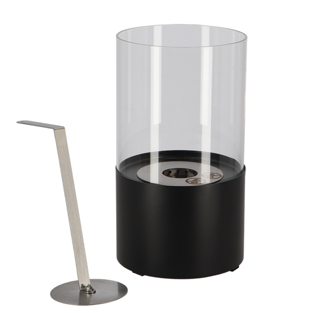 Chimenea de mesa de bioetanol redonda negra Esschert Design