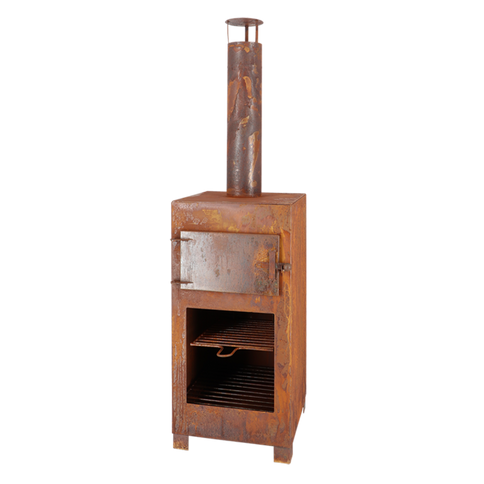 Chimenea de jardín con horno de pizza óxido Esschert Design