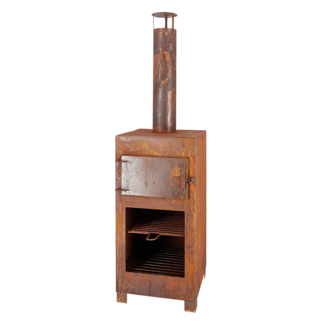 Chimenea de jardín con horno de pizza óxido Esschert Design