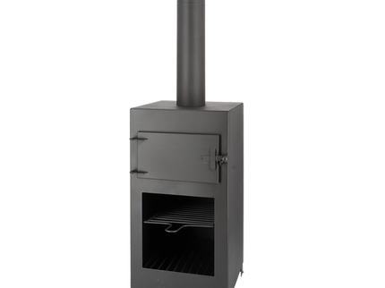 Chimenea de jardín con horno de pizza negra Esschert Design