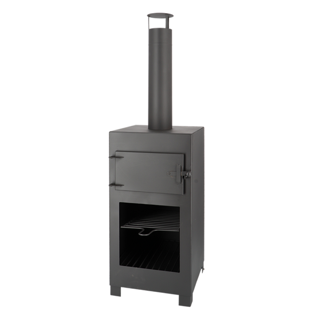 Chimenea de jardín con horno de pizza negra Esschert Design