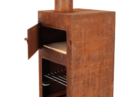 Chimenea de jardín con horno de pizza negra Esschert Design