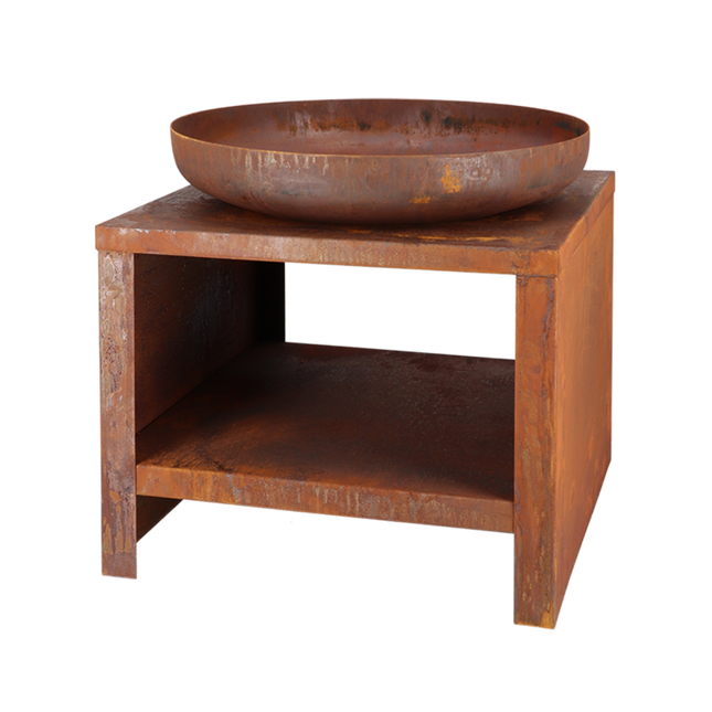 Brasero 60 cm con leñero óxido Esschert Design
