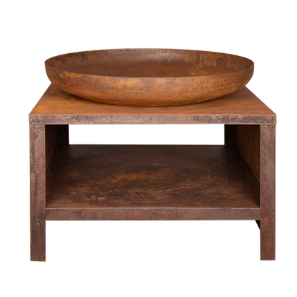 Brasero 80 cm con leñero óxido Esschert Design