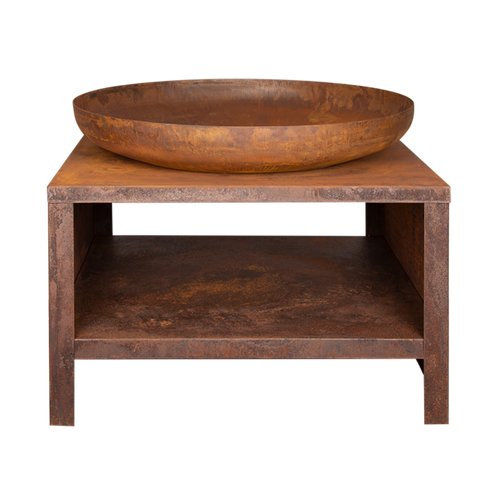 Brasero 80 cm con leñero óxido Esschert Design