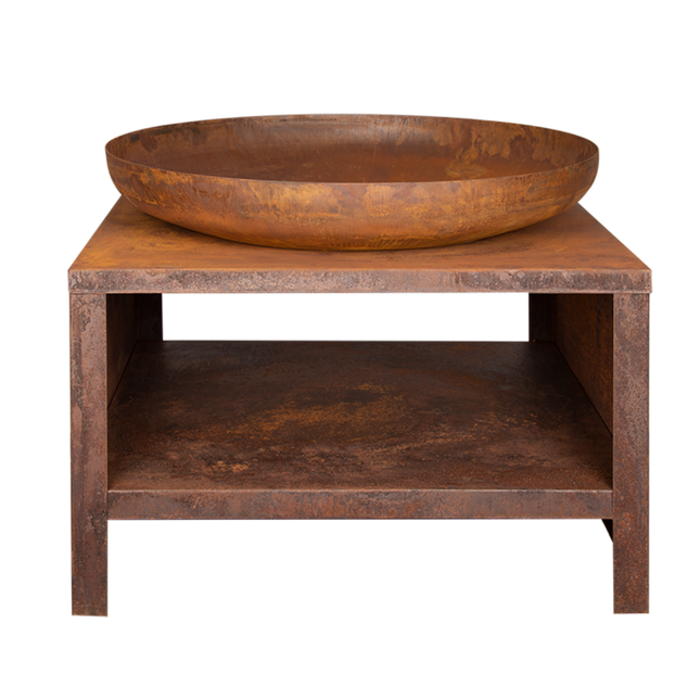 Brasero 80 cm con leñero óxido Esschert Design