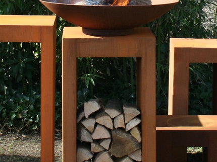 Pedestal abierto acero corten FORNO