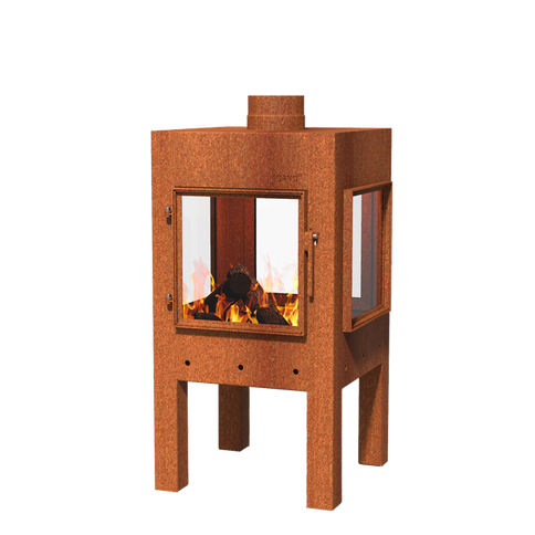 Estufa de leña Digna acero corten FORNO
