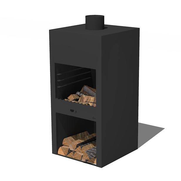 Estufa de leña Stig negra FORNO