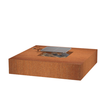 FORNO Mesa de fuego Acero Corten Cuadrada (Ø 120 cm) + Parrilla 400