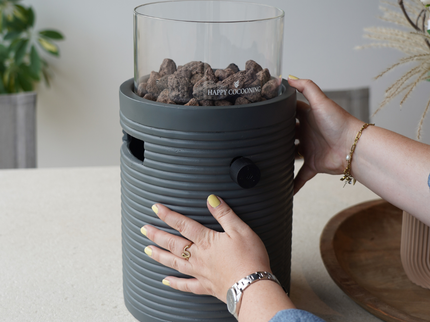 Chimenea de mesa Lumi Groove antracita Happy Cocooning