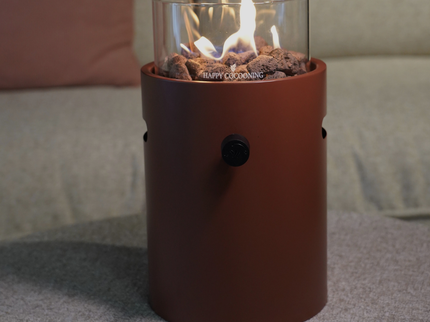 Happy Cocooning tafelbrander Lumi Steel coral red
