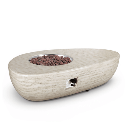 Mesa brasero Estate Organic 150 travertino Happy Cocooning