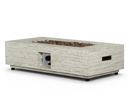 Happy Cocooning vuurtafel Estate Rectangular travertin