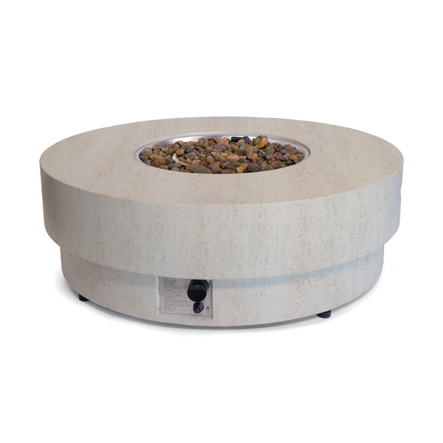 Mesa brasero Estate Round 105 travertino Happy Cocooning
