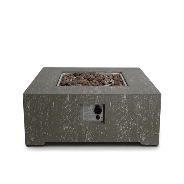 Mesa brasero Estate Square 88 travertino oscuro Happy Cocooning