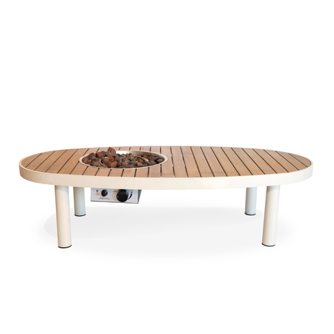 Mesa brasero Riviera 140 beige Happy Cocooning