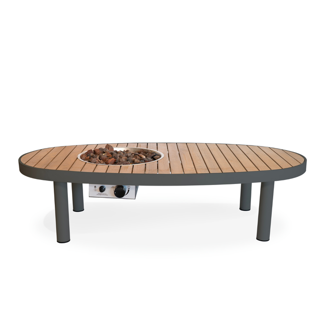 Mesa brasero Riviera 140 antracita Happy Cocooning