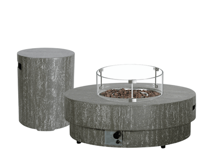 Set de mesa brasero Estate 105 oscuro travertino Happy Cocooning