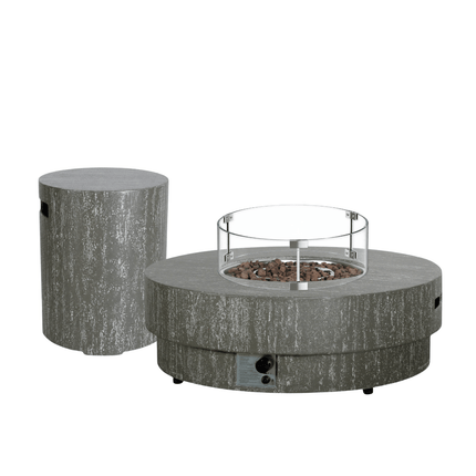 Set de mesa brasero Estate 105 oscuro travertino Happy Cocooning
