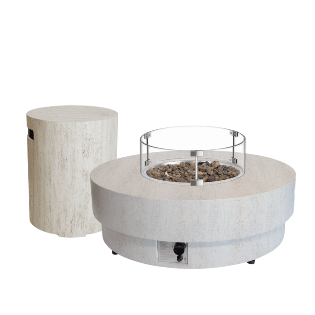Set de mesa brasero Estate 105 travertino Happy Cocooning