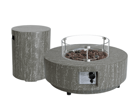 Set de mesa brasero Estate 76 oscuro travertino Happy Cocooning
