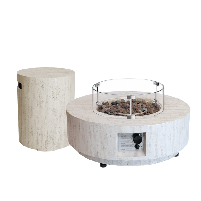 Set de mesa brasero Estate 76 travertino Happy Cocooning