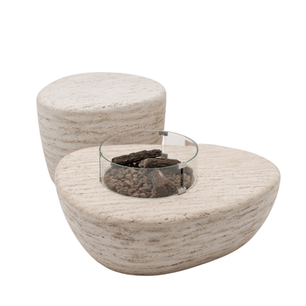 Happy Cocooning vuurtafel set Estate Organic 107 travertin