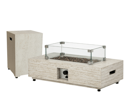 Set de mesa brasero Estate Rectangle travertino Happy Cocooning