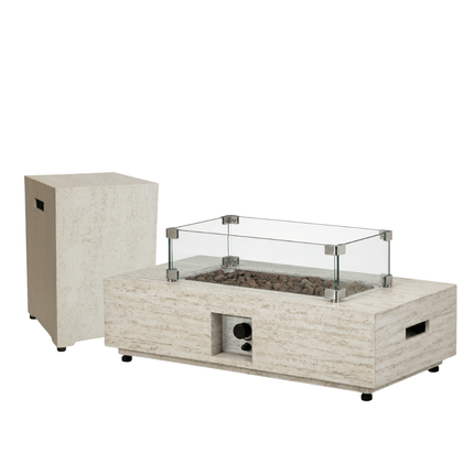 Set de mesa brasero Estate Rectangle travertino Happy Cocooning