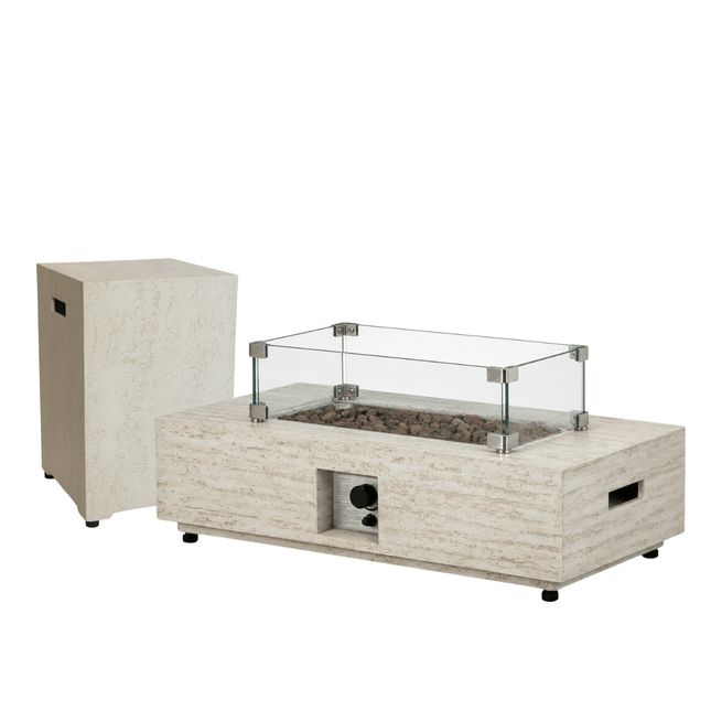 Set de mesa brasero Estate Rectangle travertino Happy Cocooning
