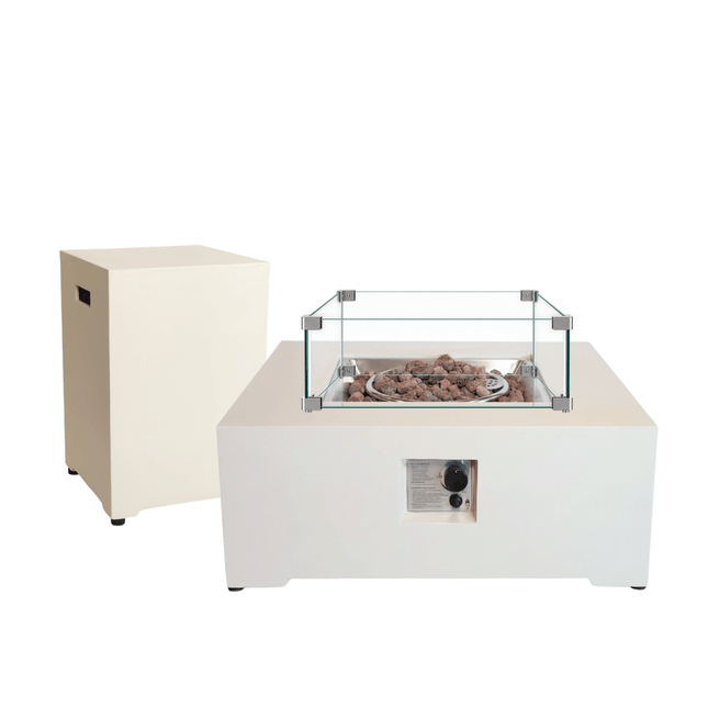 Set de mesa brasero Estate Square 88 oyster beige Happy Cocooning