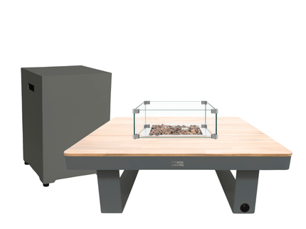 Happy Cocooning vuurtafel set Horizon 95 smokey anthracite