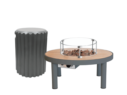 Happy Cocooning vuurtafel set Riviera 80 antraciet