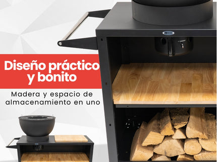 Barbacoa plancha móvil Trolle negro HEAT