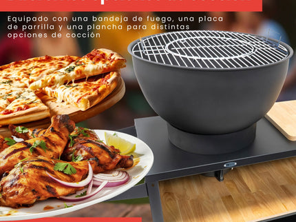 Barbacoa plancha móvil Trolle negro HEAT