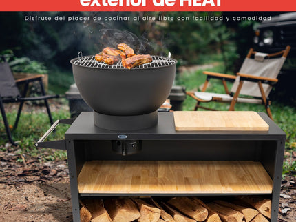 Barbacoa plancha móvil Trolle negro HEAT