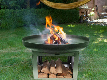 HEAT vuurschaal Fresvik 80 cm met houtopslag