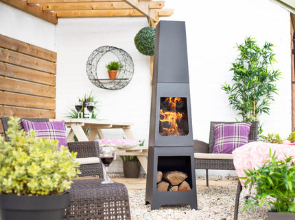 Chimenea de jardín Malmö negra La Hacienda