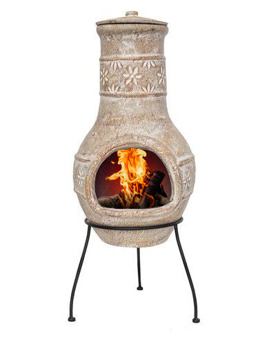 Chimenea mexicana Star Flower beige La Hacienda