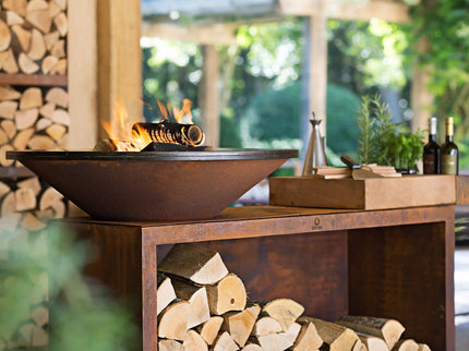 Barbacoa plancha Island 100 acero corten OFYR