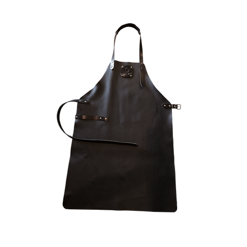 Delantal de cuero negro OFYR